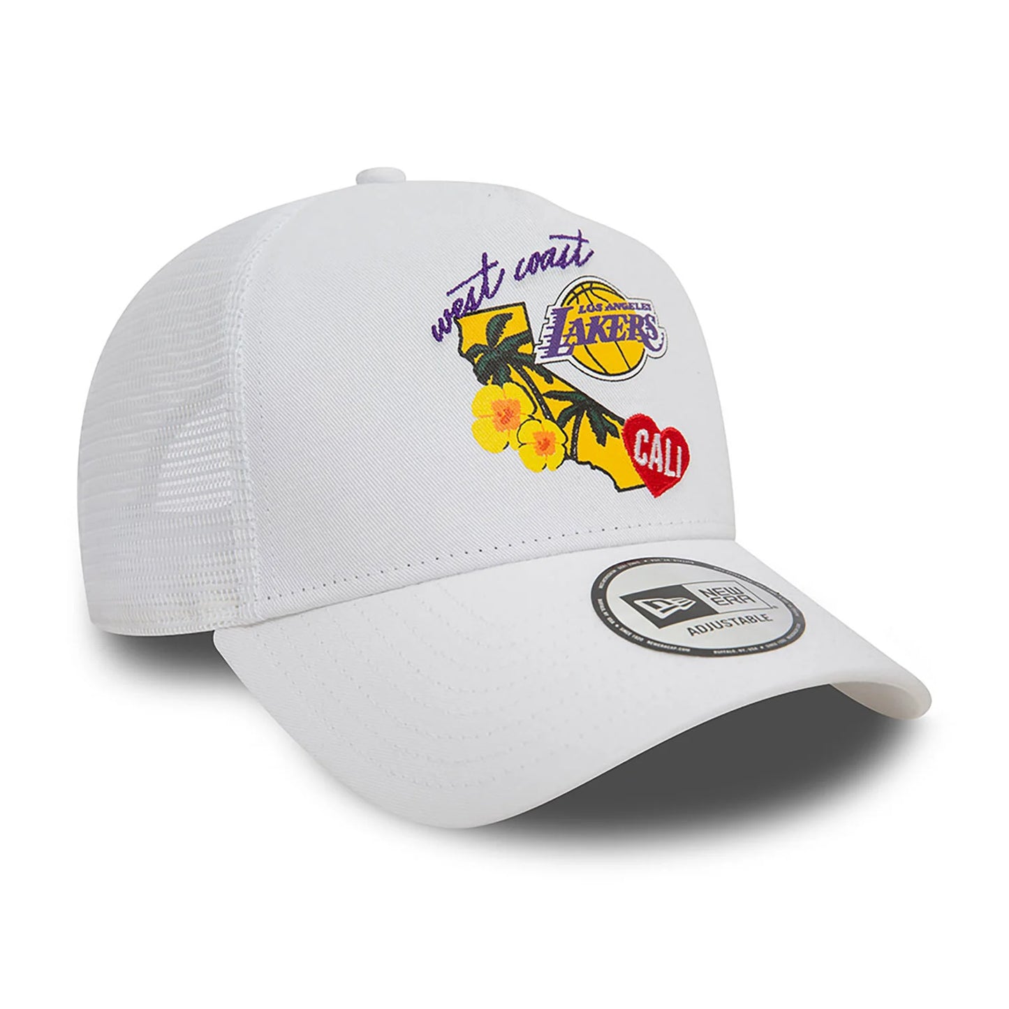 NEW ERA LA Lakers NBA Team Logo White A-Frame Trucker Cap