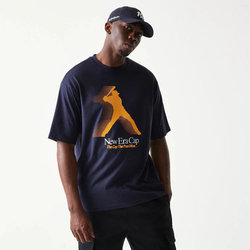 New Era Baseball Player Graphic Navy Oversized T-Shirt