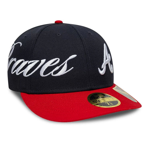 NEW ERA Atlanta Braves MLB Side Script Navy Low Profile 59FIFTY Fitted Cap