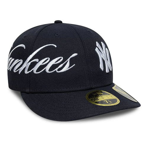 NEW ERA New York Yankees MLB Side Script Navy Low Profile 59FIFTY Fitted Cap