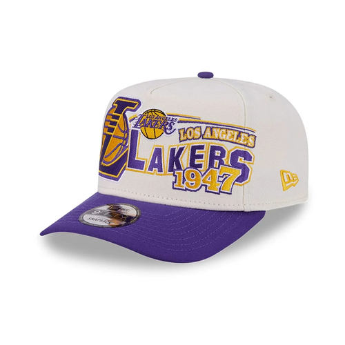 NEW ERA LA Lakers NBA Classic White 9FIFTY A-Frame Snapback Adjustable Cap