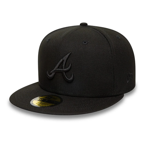 NEW ERA Atlanta Braves MLB Black on Black 59FIFTY Fitted Cap