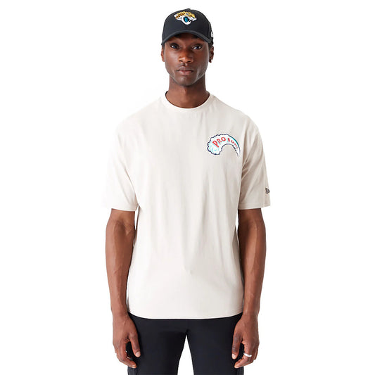 NEW ERA NFL Pro Bowl Hawaii NFC Wave Graphic Light Beige Oversized T-Shirt