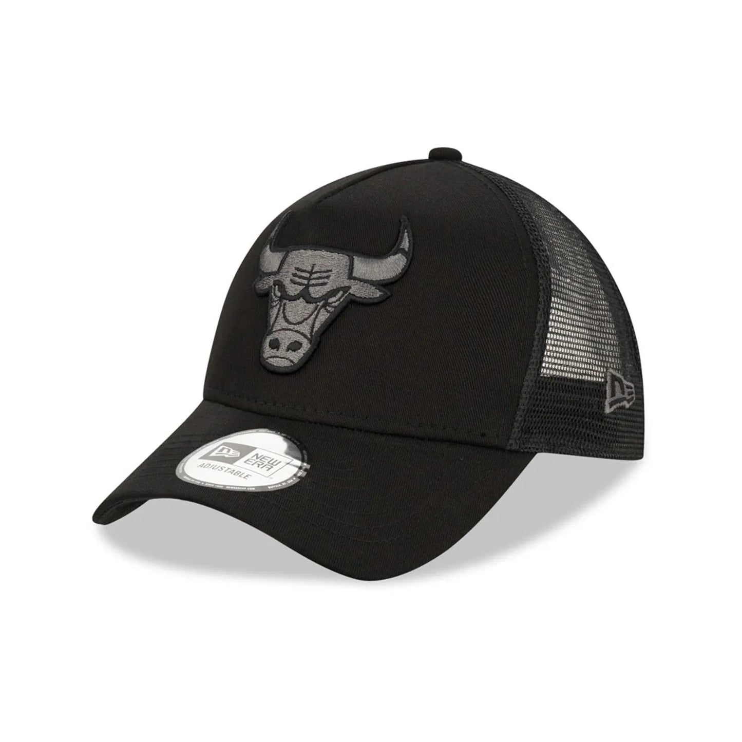 NEW ERA Chicago Bulls Tonal Black A-Frame Trucker Cap