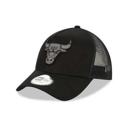 NEW ERA Chicago Bulls Tonal Black A-Frame Trucker Cap