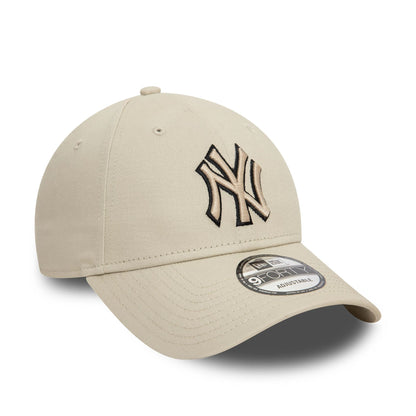 NEW ERA New York Yankees Team Outline Cream 9FORTY Adjustable Cap