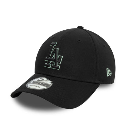 NEW ERA LA Dodgers Team Outline Black 9FORTY Adjustable Cap