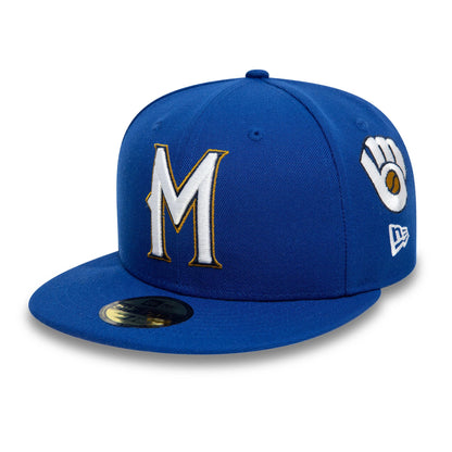 NEW ERA Milwaukee Brewers Image MLB All Over Print Blue 59FIFTY Fitted Cap