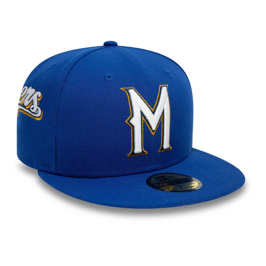 NEW ERA Milwaukee Brewers Image MLB All Over Print Blue 59FIFTY Fitted Cap