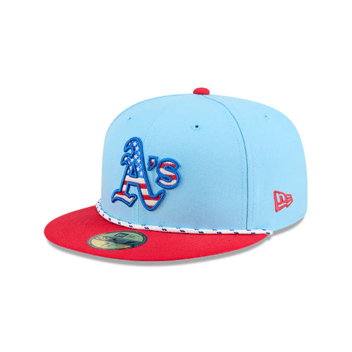 New Era Oakland Athletics MLB 4th Of July '25  Light Blue/red 59FIFTY Fitted Cap