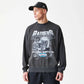 Las Vegas Raiders NFL Washed Boxy Dark Grey Oversized Crew Neck Sweater