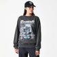 Las Vegas Raiders NFL Washed Boxy Dark Grey Oversized Crew Neck Sweater