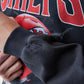 Kansas City Chiefs NFL Washed Boxy Black Oversized Crew Neck Sweater