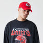 Kansas City Chiefs NFL Washed Boxy Black Oversized Crew Neck Sweater
