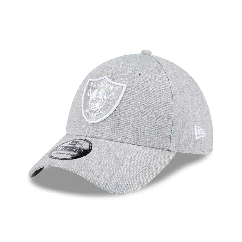 NEW ERA Las Vegas Raiders NFL Heather Grey 39THIRTY Stretch Fit Cap