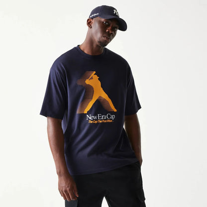 New Era Baseball Player Graphic Navy Oversized T-Shirt