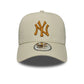 New Era New York Yankees MLB Light Beige 9FORTY A-Frame Trucker Cap