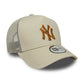 New Era New York Yankees MLB Light Beige 9FORTY A-Frame Trucker Cap