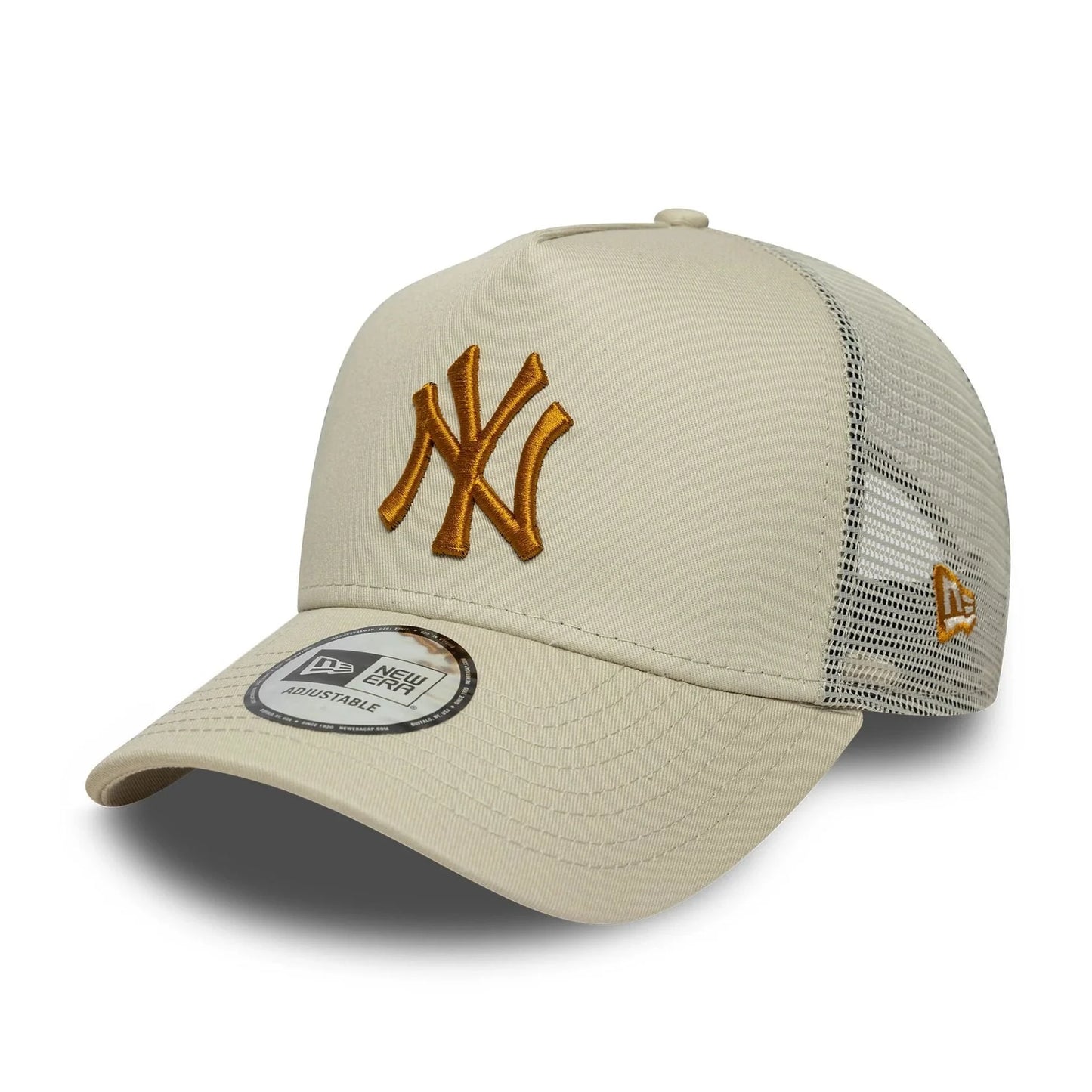 New Era New York Yankees MLB Light Beige 9FORTY A-Frame Trucker Cap