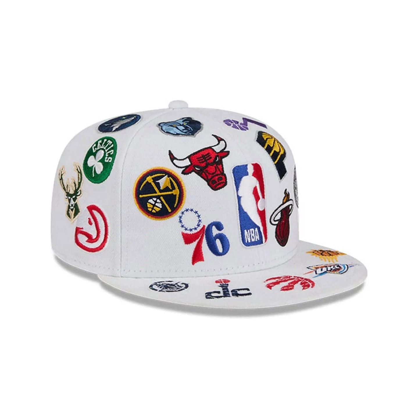 New Era NBA All Over White 59FIFTY Fitted Cap