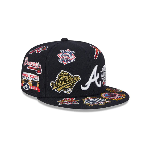 New Era Atlanta Braves MLB All Over Team 59FIFTY Fitted Cap