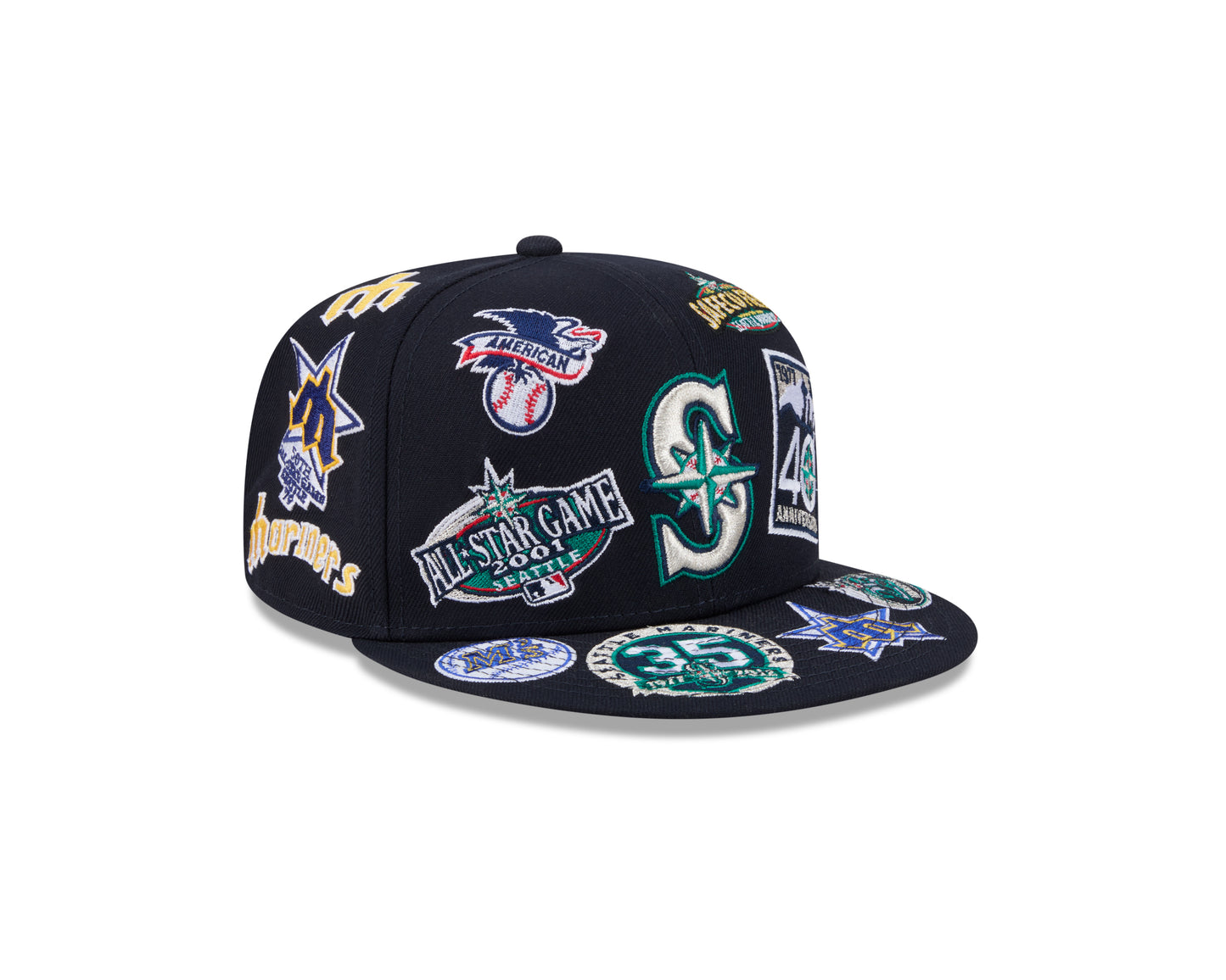 New Era Seattle Mariners MLB All Over Team 59FIFTY Fitted Cap