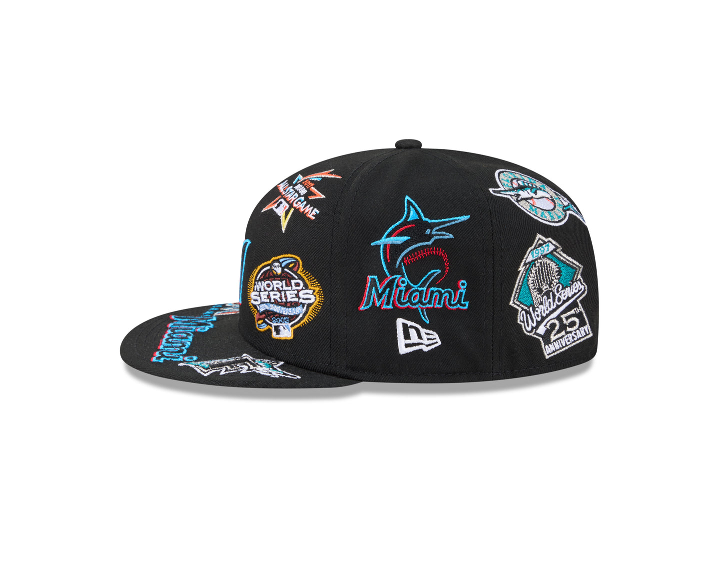 New Era Miami Marlins Dodgers MLB All Over Team 59FIFTY Fitted Cap