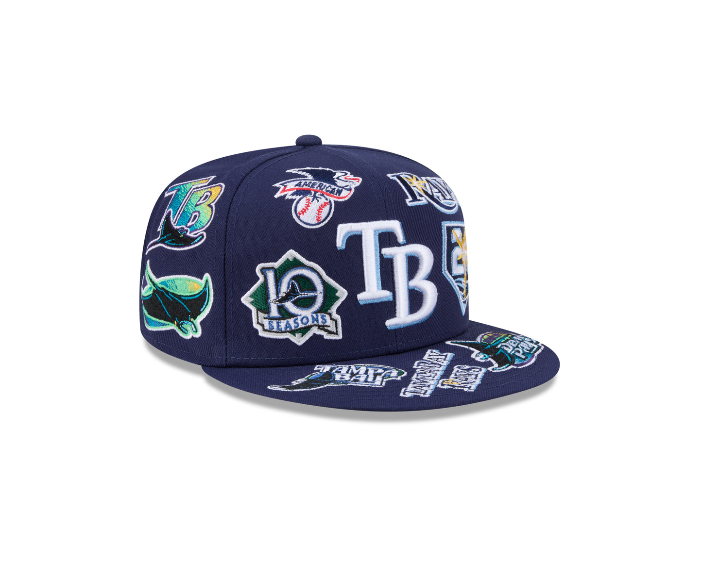 New Era Tampa Bay Rays MLB All Over Team 59FIFTY Fitted Cap