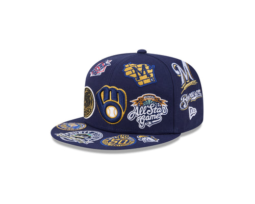 New Era Milwaukee Brewers MLB All Over Team 59FIFTY Fitted Cap