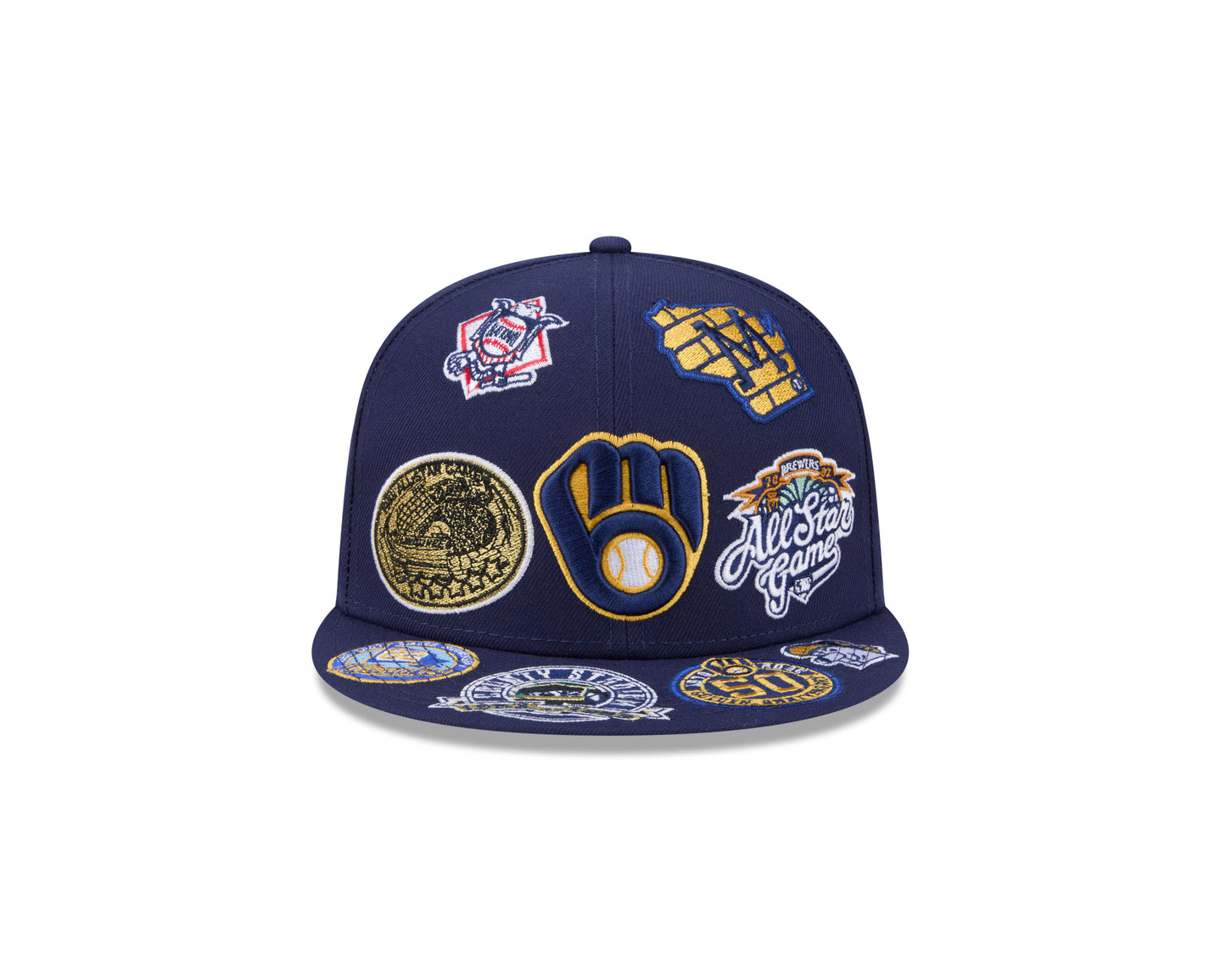 New Era Milwaukee Brewers MLB All Over Team 59FIFTY Fitted Cap