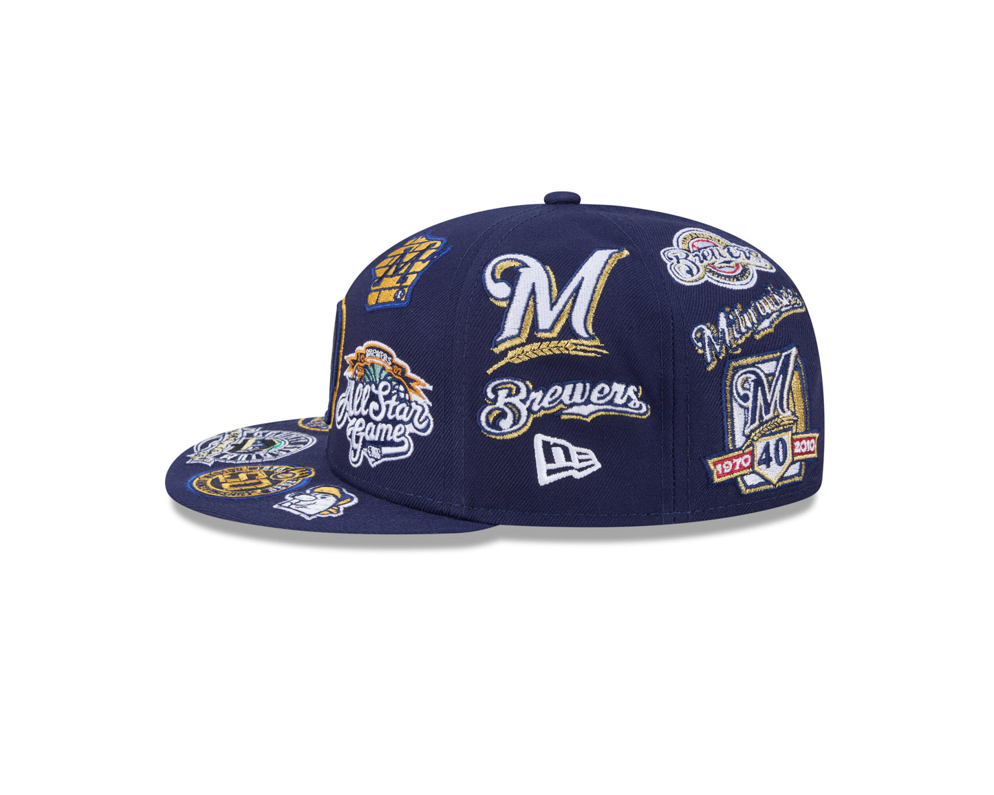 New Era Milwaukee Brewers MLB All Over Team 59FIFTY Fitted Cap