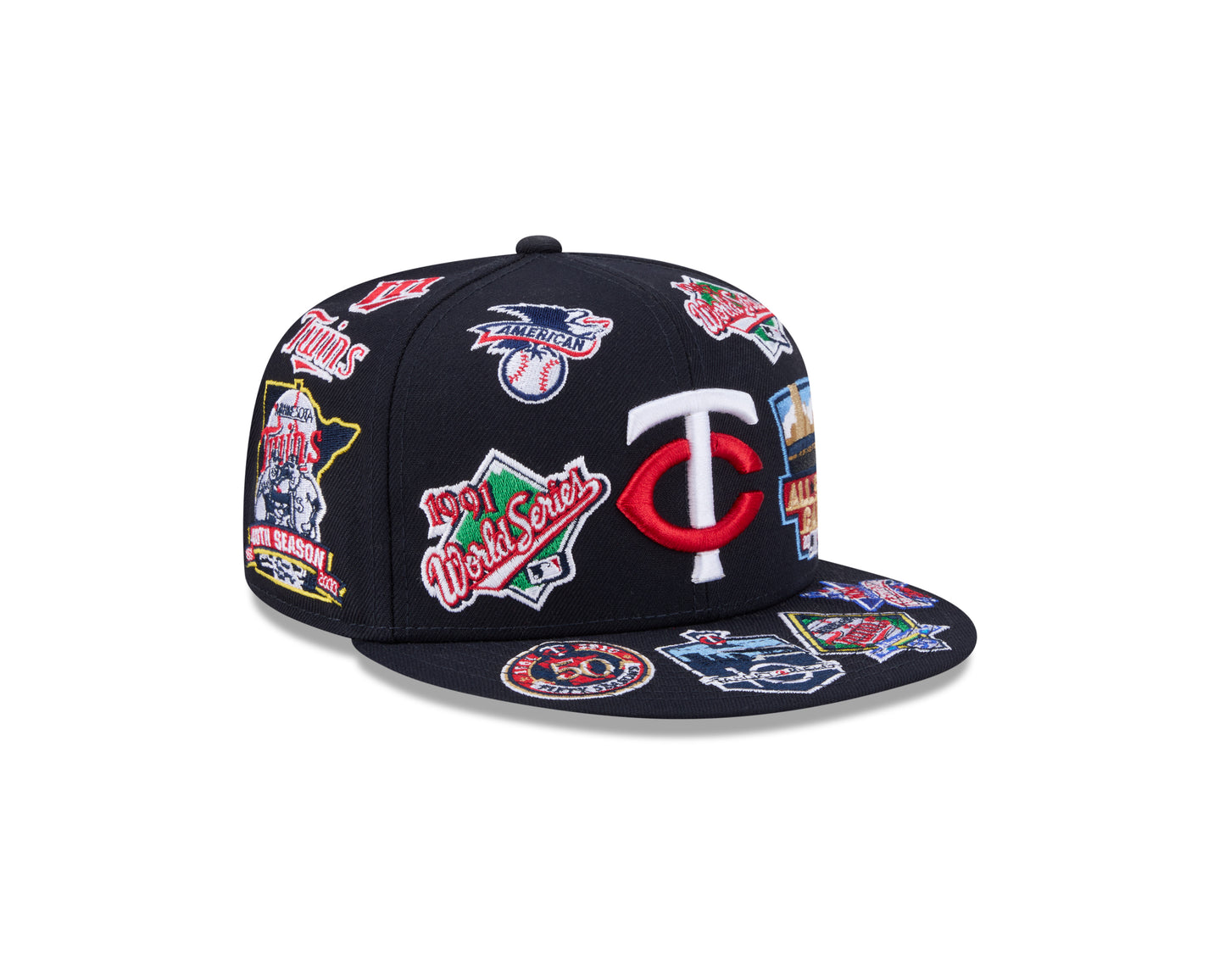 New Era Minnesota Twins MLB All Over Team 59FIFTY Fitted Cap