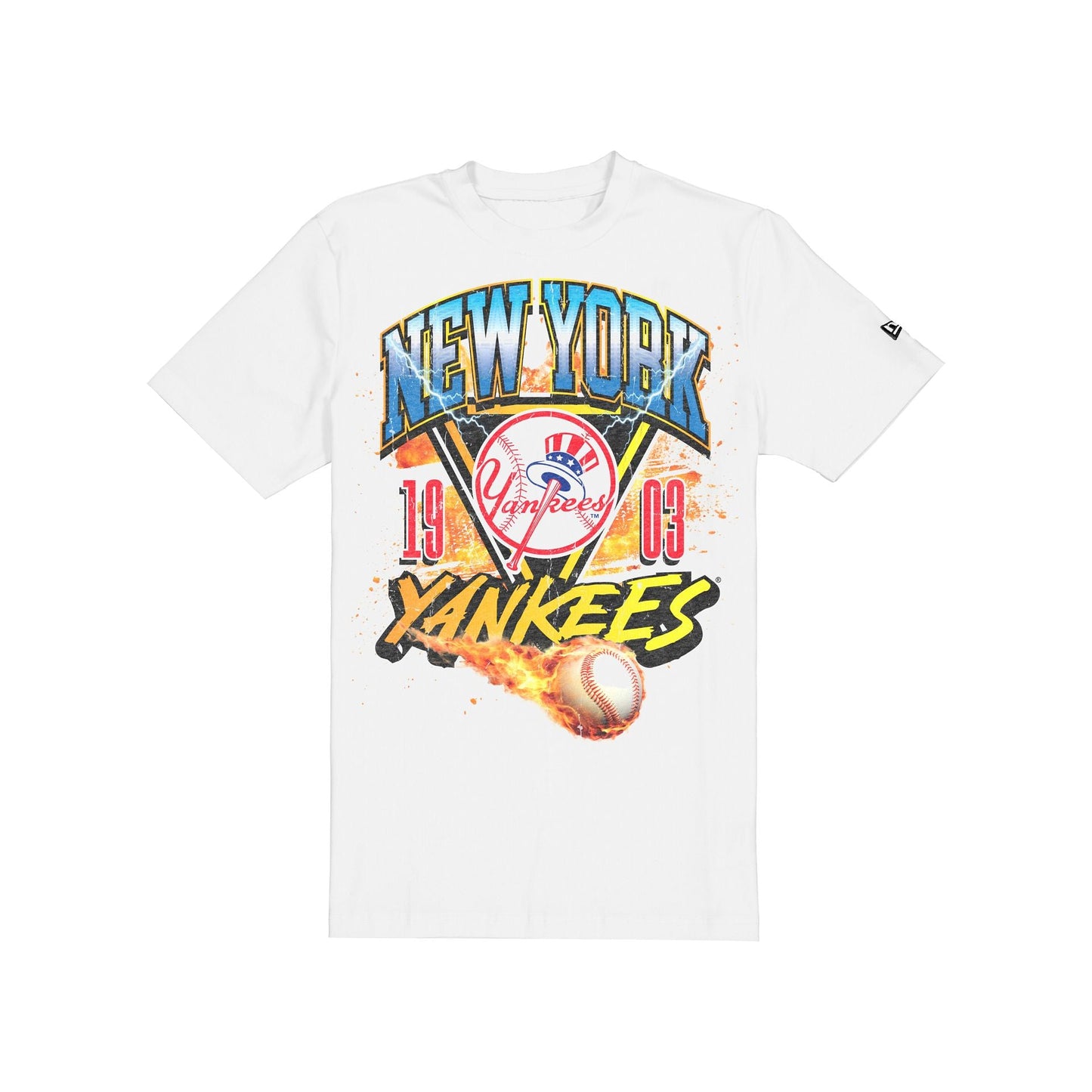 NEW ERA New York Yankees Lifestyle Graphics Fireball White T-Shirt