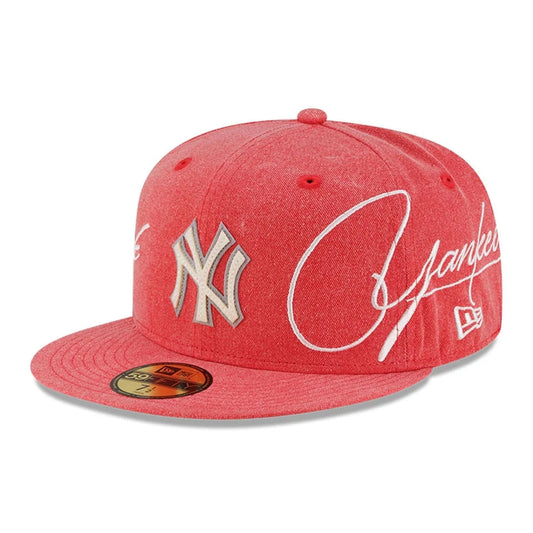 NEW ERA New York Yankees MLB Script Wash Red 59FIFTY Fitted Cap
