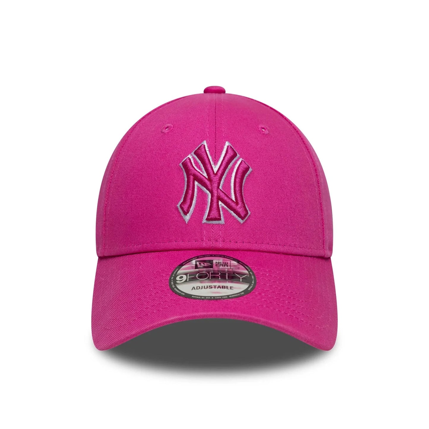 New Era New York Yankees MLB Team Outline Bright Pink 9FORTY Adjustable Cap