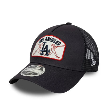 NEW ERA LA Dodgers MLB Patch Navy 9FORTY M-Crown A-Frame Trucker Adjustable Cap