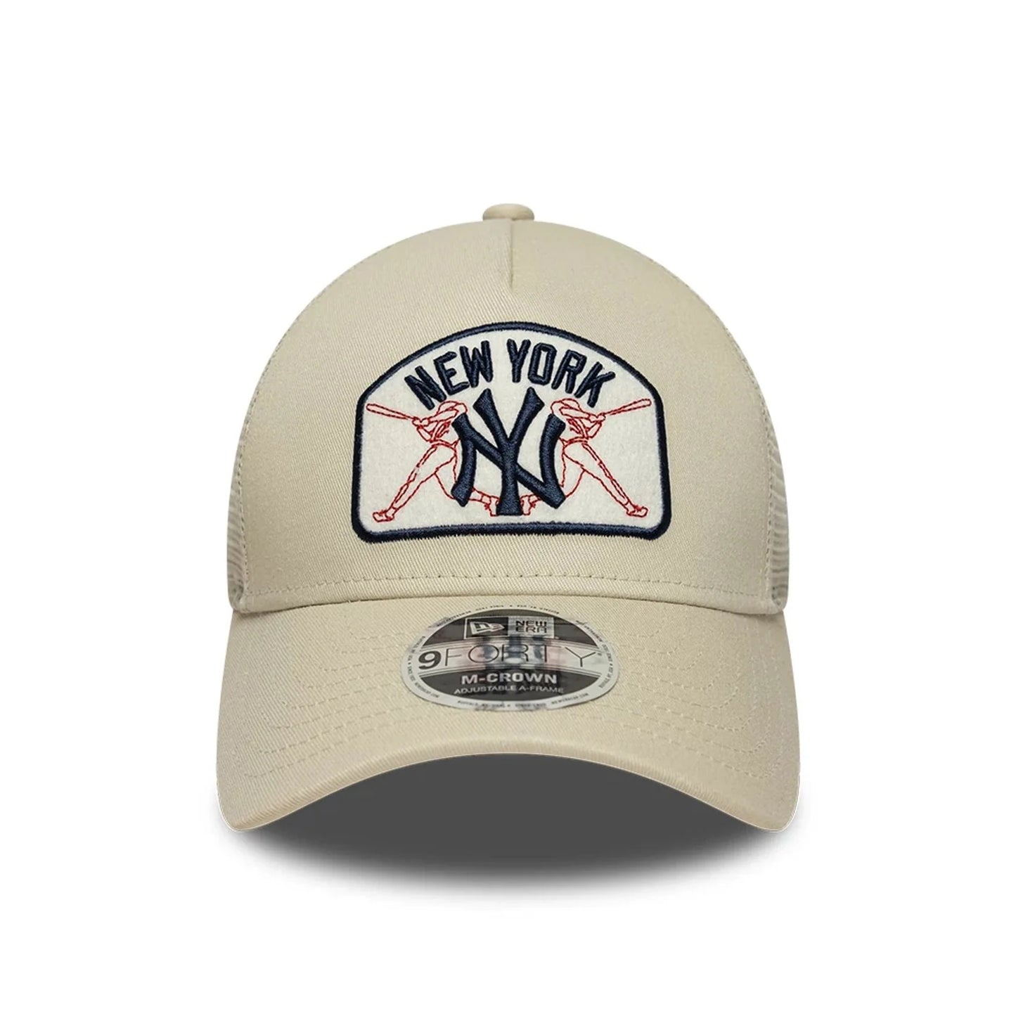 NEW ERA New York Yankees MLB Patch Cream 9FORTY M-Crown A-Frame Trucker Adjustable Cap