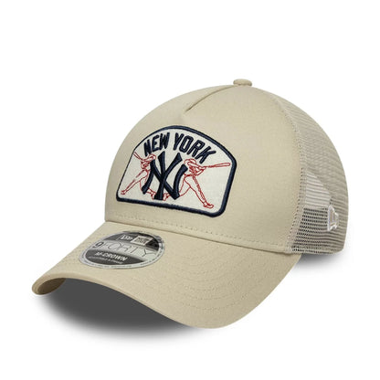NEW ERA New York Yankees MLB Patch Cream 9FORTY M-Crown A-Frame Trucker Adjustable Cap