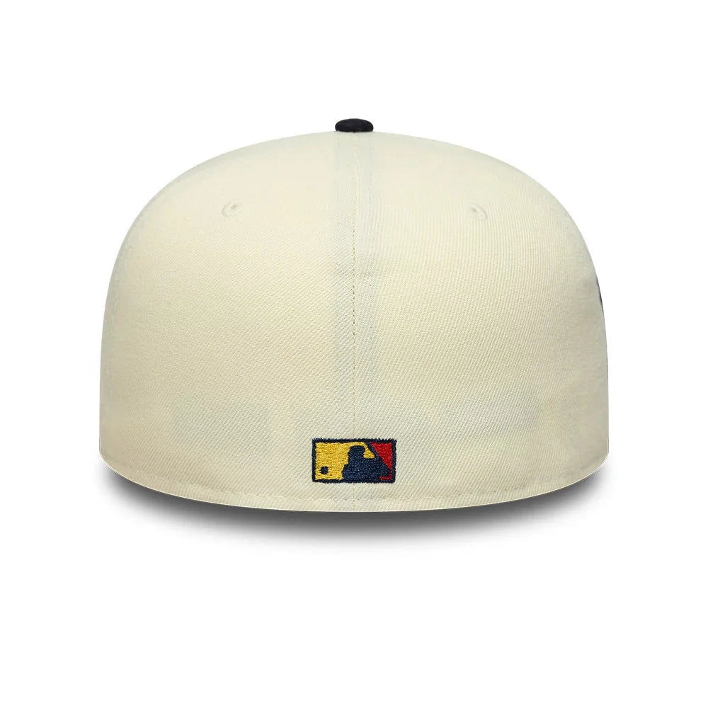 New Era Texas Rangers MLB Pin Cream & Navy 59FIFTY Fitted Cap