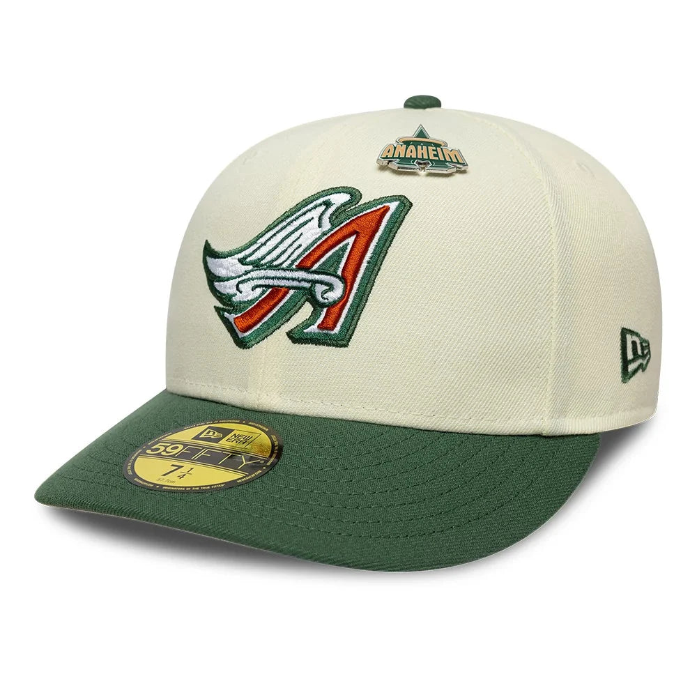 NEW ERA LA Angels MLB Pin Cream & Dark Green 59FIFTY Fitted Cap