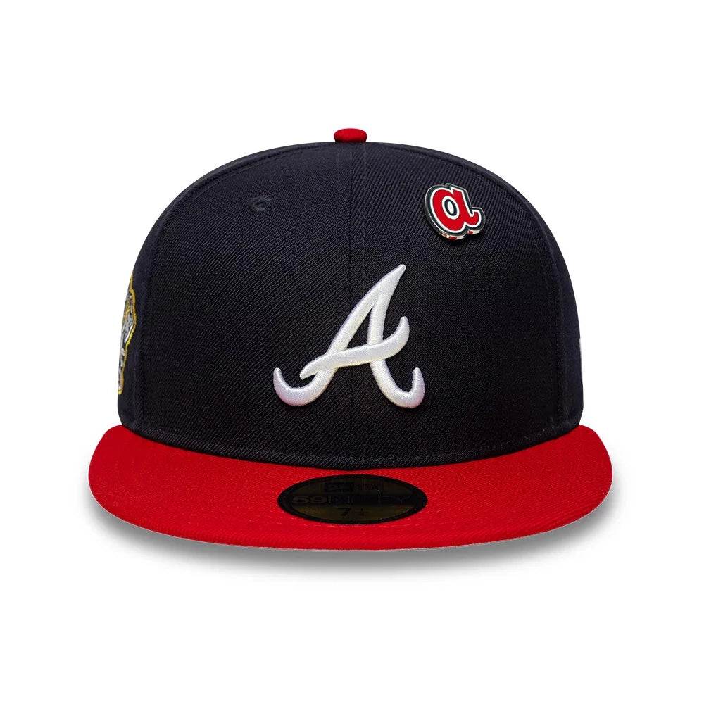 NEW ERA Atlanta Braves MLB Icon Navy & Red 59FIFTY Fitted Cap