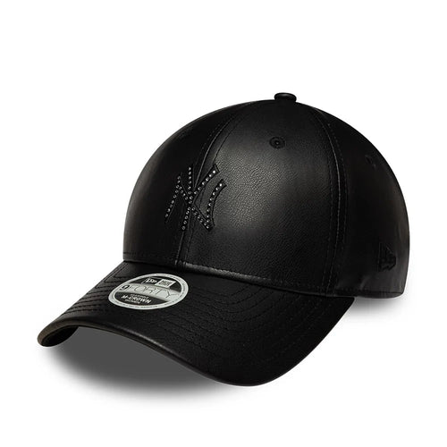 NEW ERA New York Yankees Womens MLB Diamante PU Black 9FORTY M-Crown Adjustable Cap