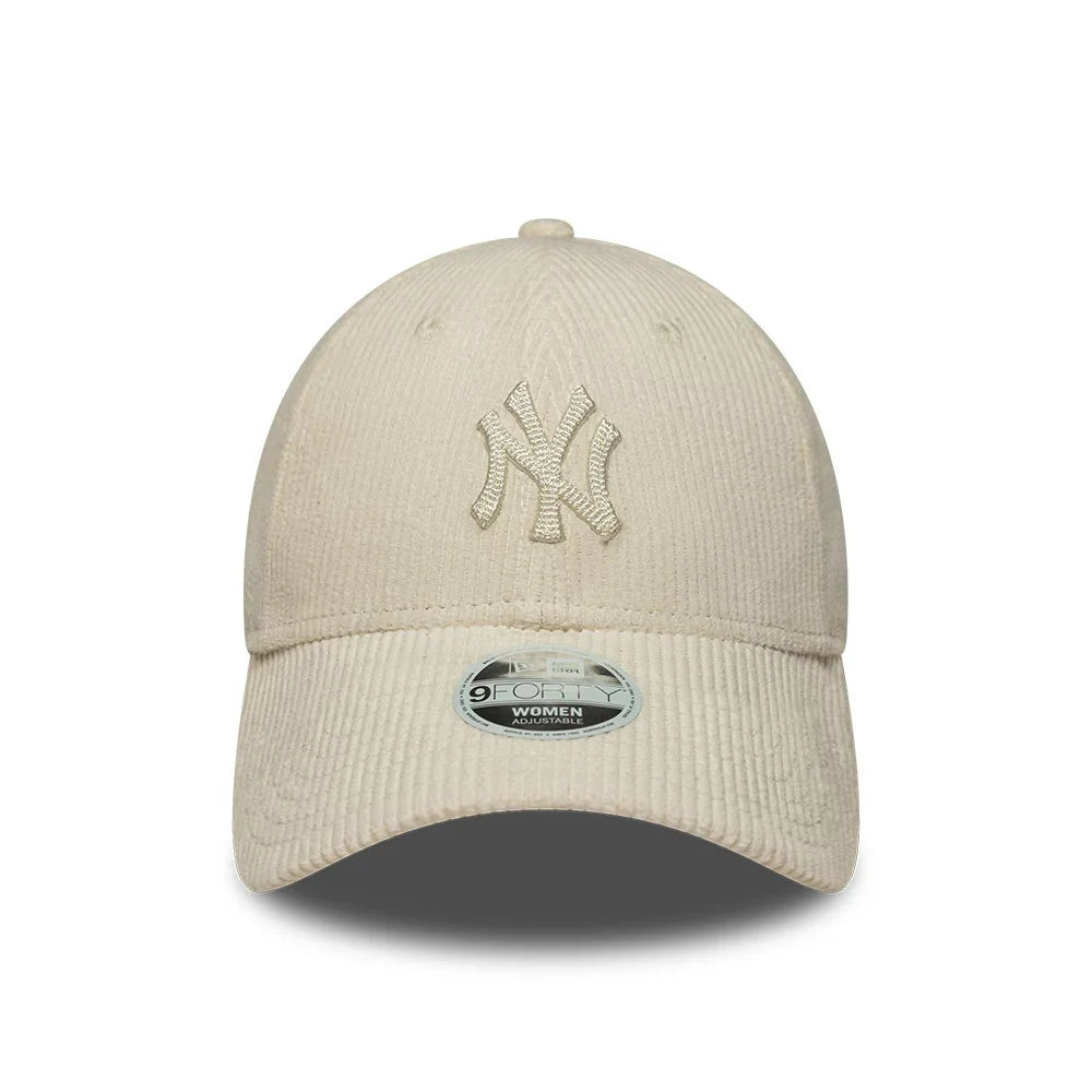 NEW ERA New York Yankees Womens MLB Cord Cord Cream 9FORTY Adjustable Cap