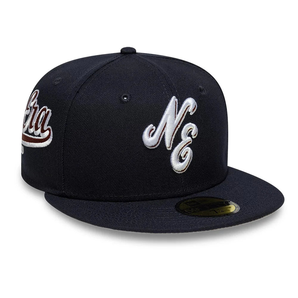 NEW ERA New Era Heritage Script Navy 59FIFTY Fitted Cap