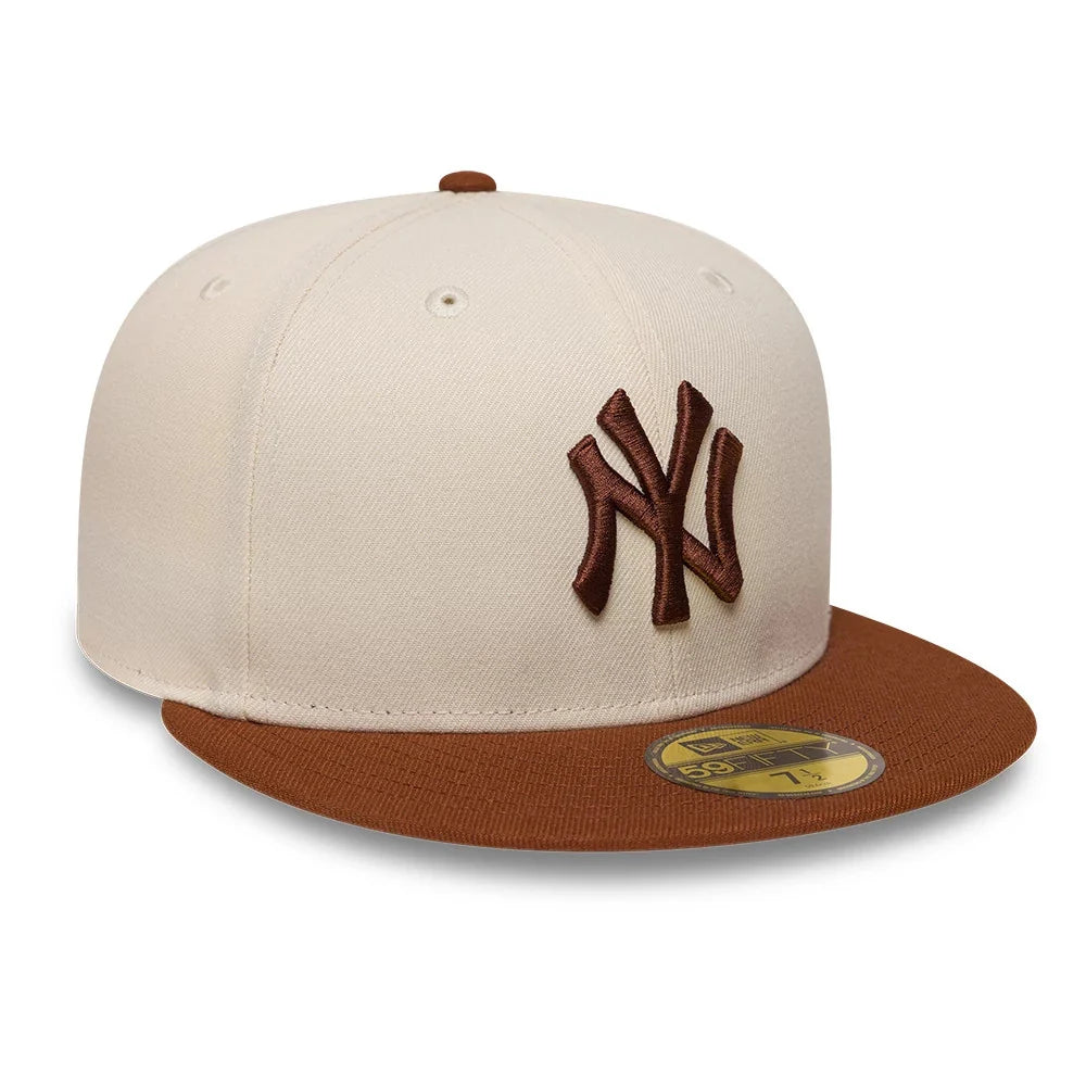 NEW ERA New York Yankees MLB League Essential Cream & Brown 59FIFTY Fitted Cap