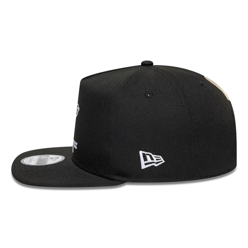 New Era Milwaukee Bucks NBA Hardwood Classic Black 9FIFTY A-Frame Snapback Adjustable Cap