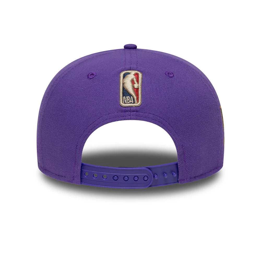 New Era LA Lakers NBA Hardwood Classic Purple 9FIFTY A-Frame Snapback Adjustable Cap