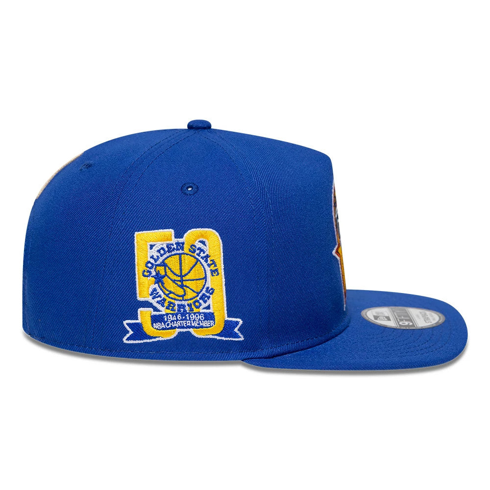 New Era Golden State Warriors NBA Hardwood Classic Blue 9FIFTY A-Frame Snapback Adjustable Cap