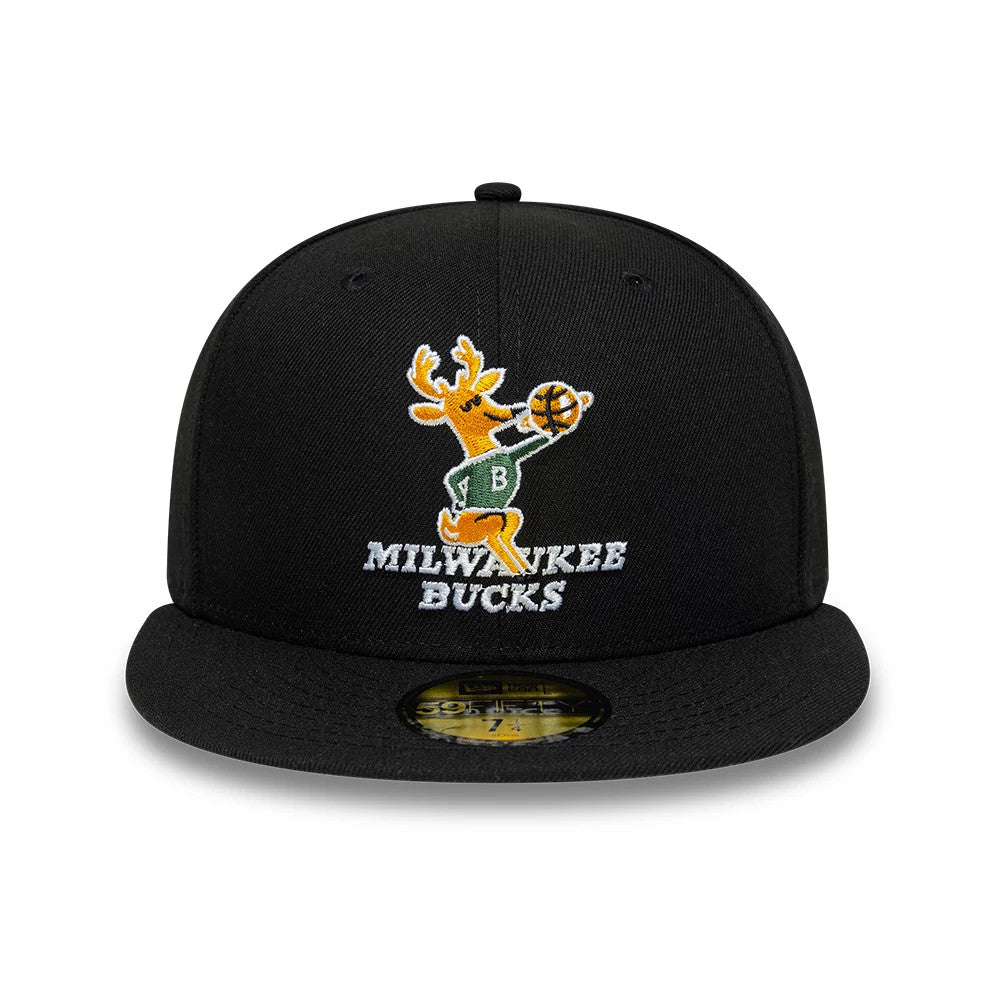 New Era Milwaukee Bucks NBA Hardwood Classic Black 59FIFTY Fitted Cap