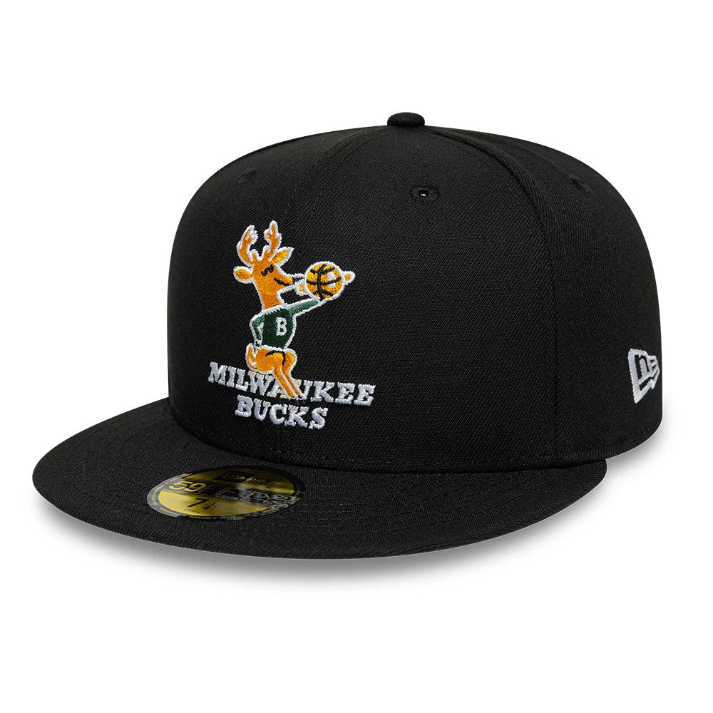 New Era Milwaukee Bucks NBA Hardwood Classic Black 59FIFTY Fitted Cap